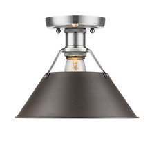  3306-FM PW-RBZ - Orwell PW Flush Mount in Pewter with Rubbed Bronze shade
